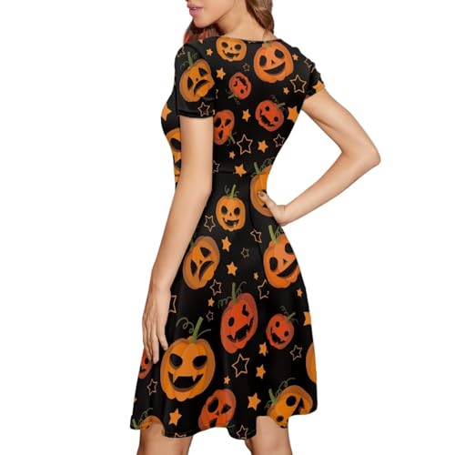 Image of Forchrinse Native Aztec Style Black White Geometric Women's Midi Dress Casual Long Dress Round Neck Swing Dress