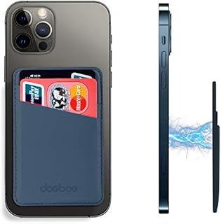 doeboe Compatible with Magsafe Wallet iPhone 14 13 12 Pro Max, Leather Card Holder for Back of iPhone 14 13 12, Magnetic Credit Card Wallets for iPhone 13 12 Mini 14 Pro, Mag Safe Accessories(blue)
