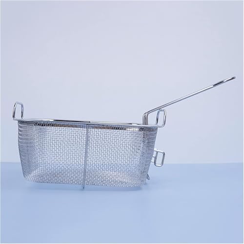 COASEBIXX Fried Basket, Stainless Steel Fry Basket with Foldable Handle Square French Fries Basket Fried Food Filter for French Fries, Chicken Nugge