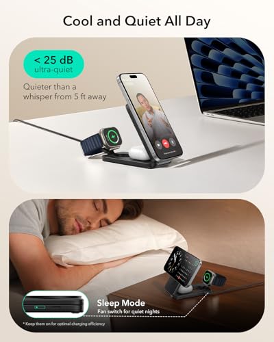 ESR 3-in-1 Qi2.2 MagSafe Charging Dock with CryoBoost & Foldable Travel Design — view 8