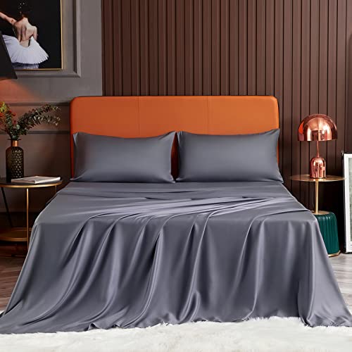 Yiyea 100% Organic Viscose Bamboo Sheets King Premium 400 Thread Count Cooling Sheet Set, 16 Inch Deep Pocket, Silky, Soft, Breathable Viscose Bamboo Bed Sheets For Hot Sleeper (King, Grey) #TOP14
