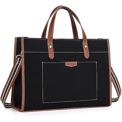 Missnine Canvas Laptop Tote Bag for Work Cover