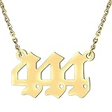 free-space Engel Nummer Halsketten 111 222 333 444 Edelstahl Halskette Halsreif 555 777 888 999 666 Numerologie Schmuck Teufel Nummer Halskette (444)