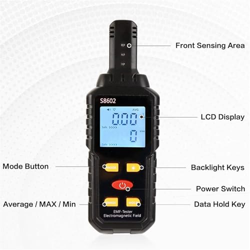 Gauss Meter S8602 Digital 3-en-1 EMF Tester portátil miniatura 4