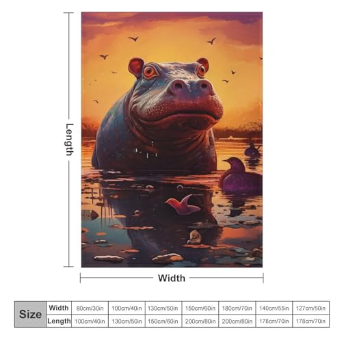 Couverture motif hippopotame pour des nuits tendres