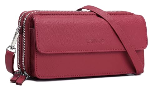 Image of Lanyani RFID Crossbody Wallet Wristlet Purse with Phone Pocket For Women Vegan Leather