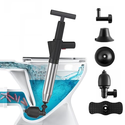 tinysiry Toiletplunjer, krachtige toiletpijpontstopper, afvoerverstoppingsverwijderaar Gereedschap voor wastafel Badtoiletten Badkamer Douche Keuken Verstopte pijpbadkuip Zwart - Image 3