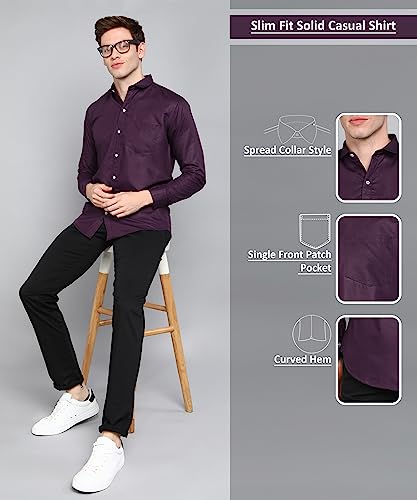 Image of MILDIN Men's Pure Cotton Striped Printed Shirt with Spread Collared Neck Full Sleeve Curved Hemline Button Closure and Regular Fit | Shirt for Man