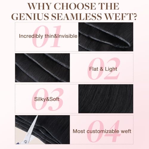Image of GOO GOO Genius Weft Hair Extensions Human Hair Invisible Blend Flat Weft