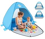 MAXDONE Strandmuschel Pop Up Strandzelt mit Pool, Automatisches Strand Camping Zelt, UV-Schutz 50+, für 2-3 Personen, Tragbar Extra Light Strandzelt für Familien Strand Camping Garten mit Tragetasche