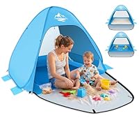 MAXDONE Strandmuschel Pop Up Strandzelt mit Pool, Automatisches Strand Camping Zelt, UV-Schutz 50+, für 2-3 Personen, Tragbar Extra Light Strandzelt für Familien Strand Camping Garten mit Tragetasche