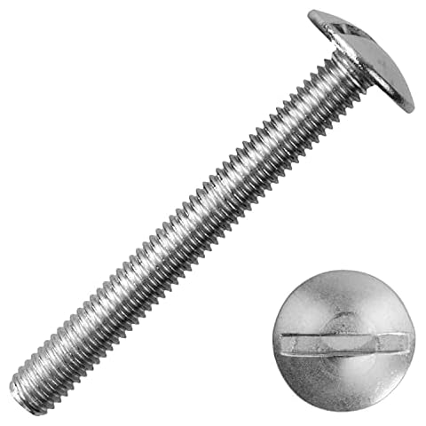 Flachrundschrauben mit großem Kopf und Schlitz M8x120 mm aus Edelstahl A2 (50 Stück) | Bordwandschrauben - Rundkopfschrauben - Becherschrauben - Schlitzschrauben von MESAROS® Cover