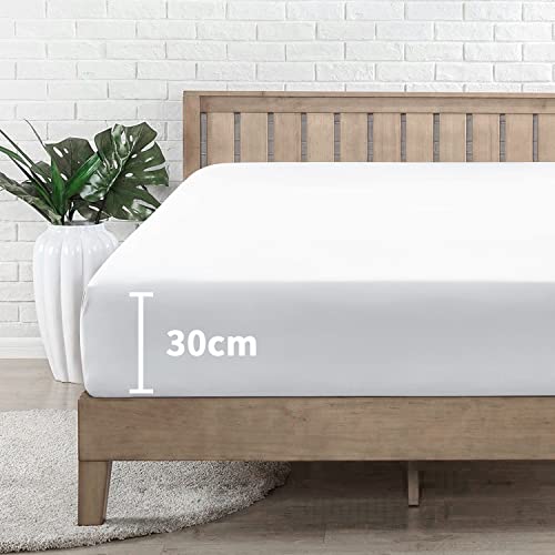 Miniatura 3 de Poligino Sabanas Cama 160 - Juego Sábanas 4 Piezas - Sábanas Bajera Ajustable - Encimera - 2 Funda De Almohada 50x80 Cama 160-160x190 200 Cm, Blanco