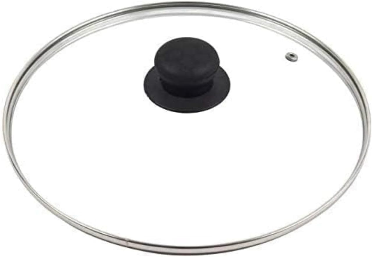 Pebble Hug Transparent 34Cm Frying Pan Saucepan Glass Lid Cover, Pan Lid, Glass Cover, Tempered Glass, Cookware Lids, Glass, Steam Hole, Frying Pan, Suitable For Pots & Pans