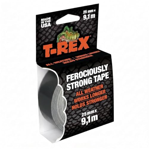 T-REX Tape 821-25 Gewebeband Extrem starkes Panzertape Wasserdichtes Reparaturband für innen & außen Klebeband zum Reparieren & Befestigen 25mm x 9 10m