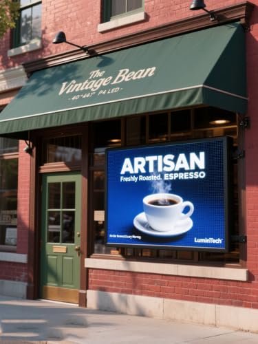 Image of P4 Outdoor Full‑Color LED Sign, 40 inch x 40 inch Digital Advertising Board, High‑Resolution Scrolling Display, USB & WiFi Control, Supports Custom Images & Video for Business Storefront