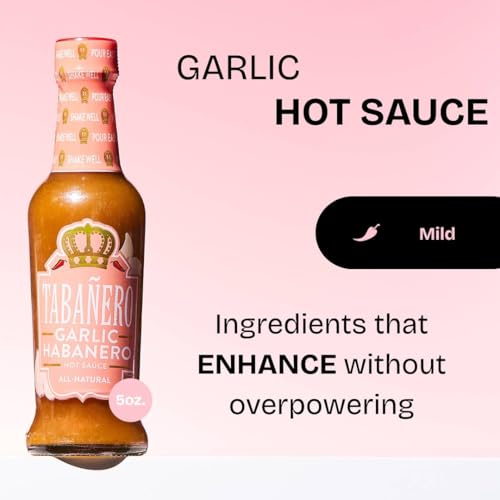 Image of Tabanero Garlic Habanero Hot Sauce, All Natural, Small Glass Bottle, 5 oz