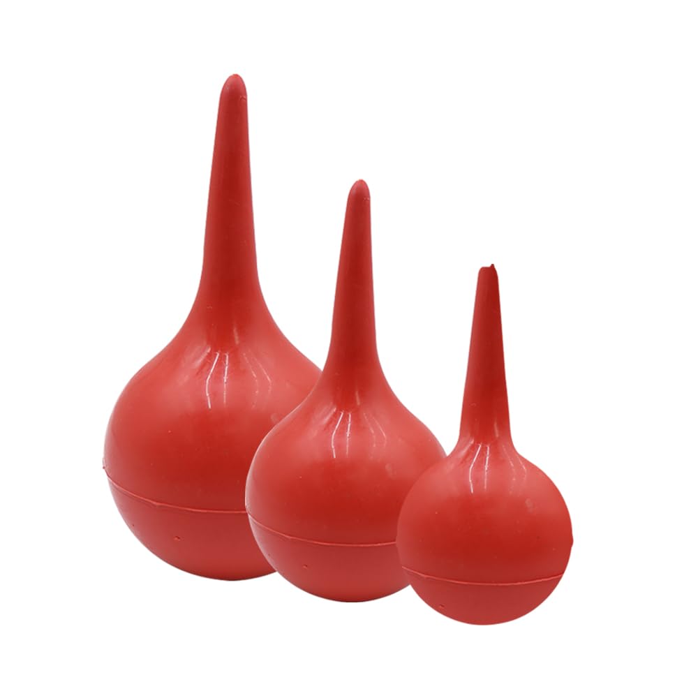 Bombilla de jeringa para oído, Aspirador de jeringa de Goma Duradera para Lavado de oídos, Limpieza Suave de oídos con Ducha de oído, Bombilla de succión de Goma, 30 ml, 60 ml, 90 ml (Rojo)