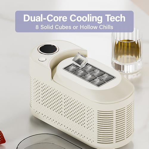 Máquina portátil para hacer hielo YUEWO de sobremesa, mini fabricadora de hielo para hogar, oficina, acampada y auto | Hielo en 10-15 minutos, 8 cubos por lote, capacidad de 16,9 oz, ultra silenciosa (48 dB), segura para alimentos (violeta) miniatura 4
