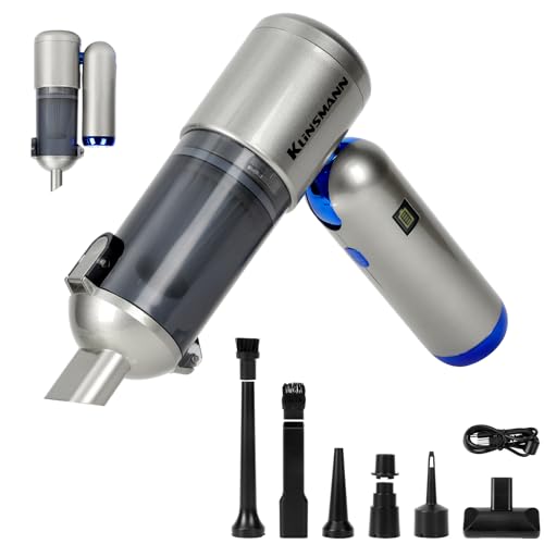 AeroVac Car Vacuum V15 Pro, Portable Handheld Vacuum Cordless with 17KPa Powerful Suction & Brushless Motor, 4-in-1 Foldable Mini Car Vacuum Cleaner High Power with Air Blower, Duster & Pump, Blue