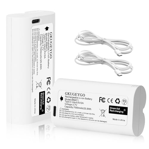 GKUGEYGO WBAT1 Removable Battery 7000mAh Rechargeable Battery WBAT1 Replacement Compatible with WYZE Wireless Duo Cam Video Doorbell & WYZE Cam Pro Camera