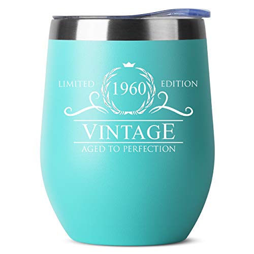 1960 60th Birthday Gifts for Women Men - 12 oz Mint Insulated Stainless