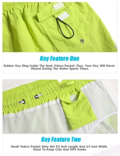 Image of maamgic Mens Swim Trunks 5 inch with Mesh Lining Quick Dry Bathing Suits for Men Swim Shorts Swimwear
