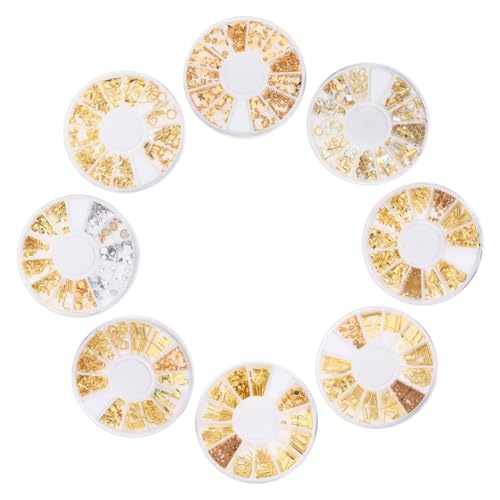 Didiseaon 8pcs Rivet Nail Charms Diy Jewelry Alloy Nail Art Studs for Manicure Decor Shiny Accessories