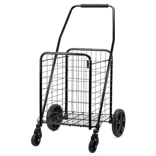 Carrello pieghevole resistente con telaio rinforzato per generi alimentari e mercati