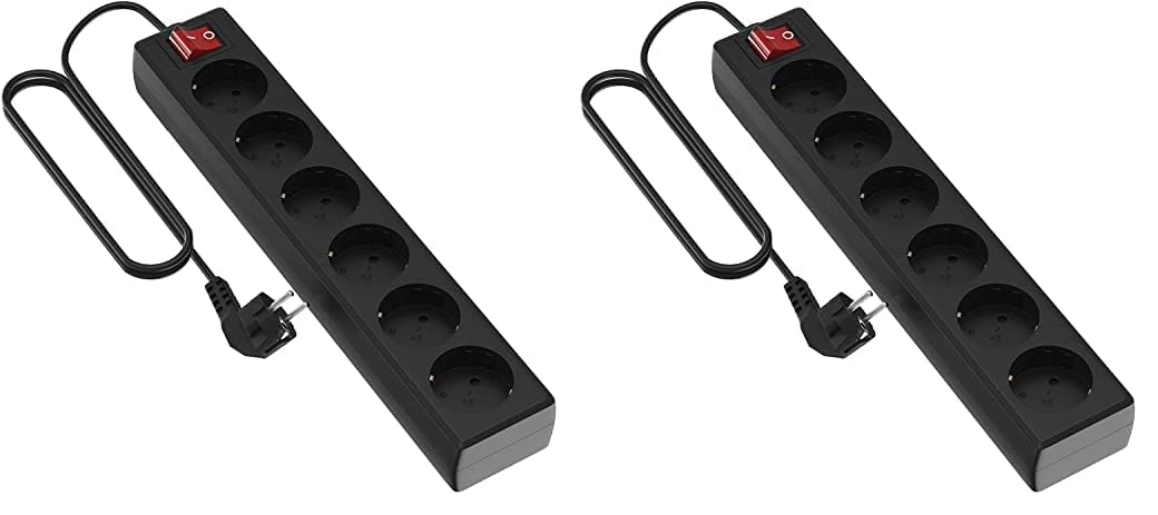 Garza Power - Regleta de 6 enchufes con Interruptor y Toma de Tierra | Ladrón múltiple de 1.4 Metros | hasta 3680W | Protección Infantil |Cable H05W-F 3G | Color Blanco — view 7