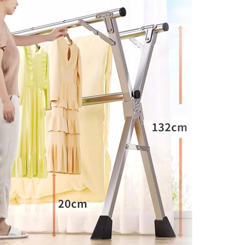 Étendoir à linge intérieur et extérieur modulable avec pieds stables