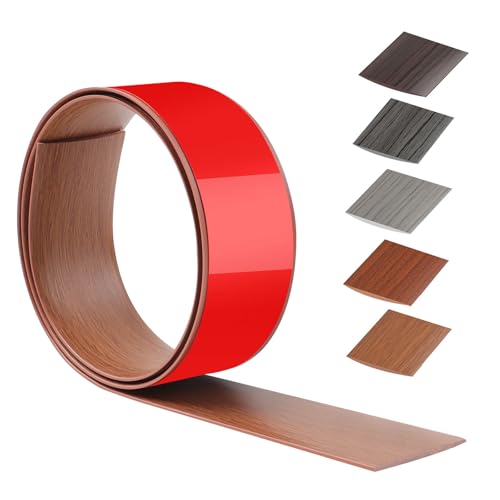 100cm X 5cm Striscia Di Soglia Autoadesivo,Profilo Di Transizione Pvc Per Cucina/Soggiorno,Transizione Del Pavimento Per Unire Le Fughe Del Pavimento/Piastrelle(Venatura Del Legno Di Teak Tailandese）