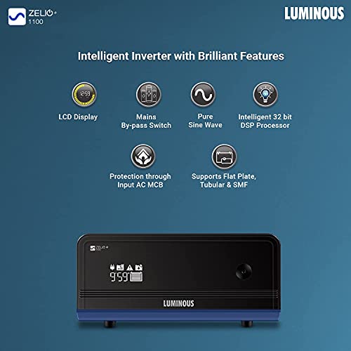 Image of Luminous Inverter & Battery Combo for Home, Office & Shops(Zelio+ 1100 Pure Sine Wave Inverter, Life Max LM 18075 150Ah Tall Tubular Battery)