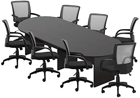 GOF 6FT, 8FT, 10FT Conference Table Chair (G10900B) Set, Cherry, Espresso, Mahogany, Walnut, Artisan Grey (10FT with 8 Chairs, Espresso)