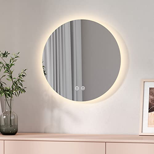 EMKE Specchio da bagno LED rotondo 50 cm, con