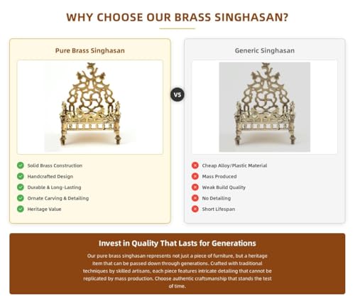 Brass Singhasan for God Idols thumbnail 14