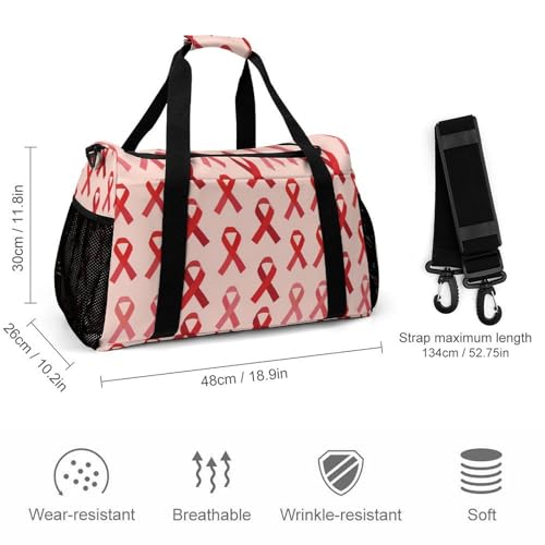 Breast Cancer Awareness Ribbons Gym Bag Travel Duffle Bags Shoulder Carry On Weekender Bag Hangbag for Women Men2