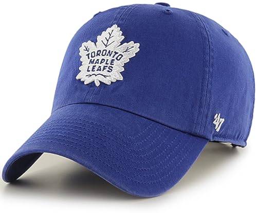 47 NHL Team Color Alternate Primary Logo Clean Up Adjustable Cap Dad Hat Adult One Size Fits All - Toronto Maple Leafs Blue