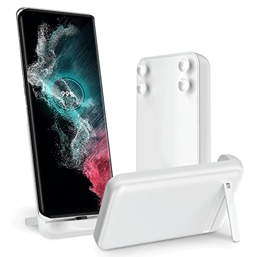 Gladgogo Coque Batterie pour Samsung Galaxy/Sony/HTC/OnePlus/Huawei/Xiaomi, [10000mAh] Chargeur Rechargeable Batterie Externe Puissante avec Support - Blanc Cover