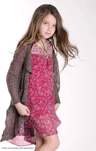 Big Girls Tween Fashion Long Cardigan Sweater/Duster, Brown 103