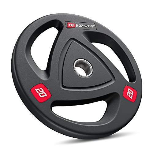 Hop-Sport 20 kg Profi Studio Gusseisen Olympia Hantelscheibe 50mm gummiert...