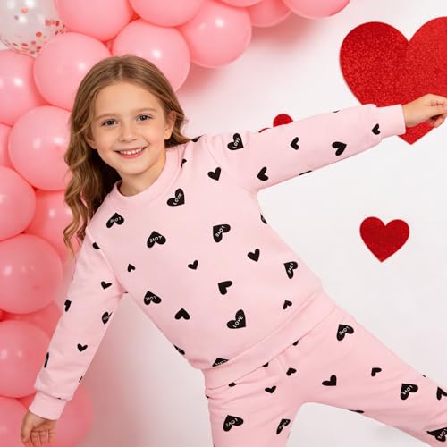 Image of Little Girls 2 Piece Outfits Ruffle Sleeve Unicorn Sweatshirts Top and Leggings Set School Outfits Kids Clothing Set