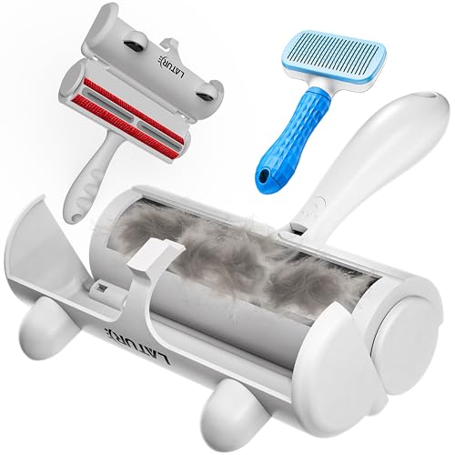 Pet Hair Remover Roller & Self-Cleaning Brush (2-in-1)