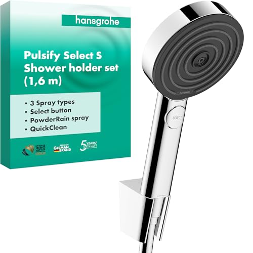 hansgrohe Duschset Pulsify Select S Duschkopf mit Schlauch und Halterung Handbrause mit 3 Strahlarten Relaxation Chrom