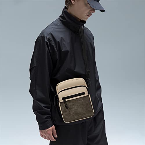 Lohol Small Messenger Bag For Men Women, Water Resistant Crossbody Bag Chest Bag For Travel Sports (Khaki) #TOP2