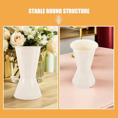 Base floral de plástico blanco soporte para ramos con estructura estable redonda Angoily 3