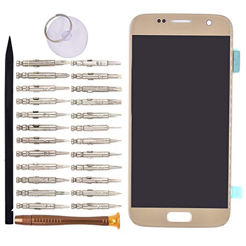 Image of LCD Screen Display with Digitizer Touch Panel Without Bezel Frame for Samsung Galaxy S7 G930F G930FD G930W8(Golden)