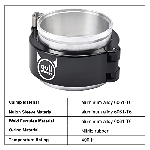 Evil Energy EV01863S2.5BK 2.5 V Band Aluminum, Quick Release Intake Intercooler Pipe Clamp thumb #2