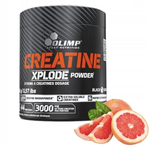 Creatine Xplode Powder 260g, Kreatin Monohydrat, Trainingsbooster Für Muskelaufbau, Bodybuilding Supplements, Creatin Monohydrat Pulver, Mass Gainer (Grapefruit)