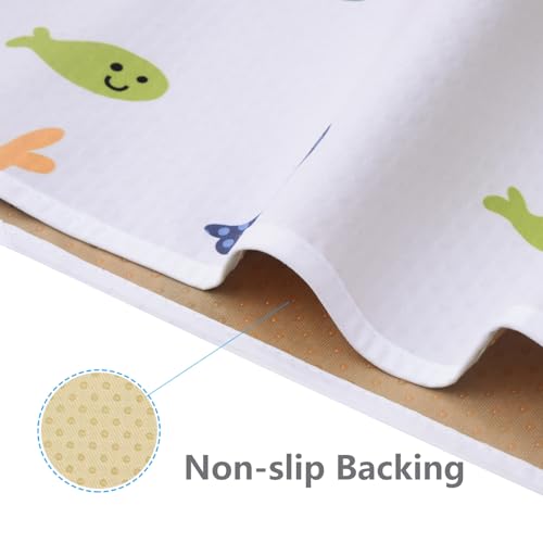 Splat Mat for Under Highchair/Arts/Crafts, WOMUMON Baby Reusable Waterproof Anti-Slip Floor Splash Mat, Portable Play Mat and Table Cover (51", Seaworld)